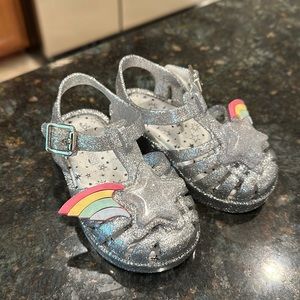 Mini Melissa Possession silver glitter jelly sandals